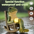 thumbnail image 4 of Solar Garden Statue, Miniature Frog Garden Statue with Warm LED Light, Waterproof Garden Solar Lights Outdoor/Indoor Yard Decor, Unique Housewarming Gift, 3.9" x 2.3" x 3.9", 4 of 11