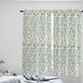 thumbnail image 4 of Green Botanical Christmas Kitchen Curtain 2 Panels Curtains 72 Inch Length, Watercolor Xmas Berry Red Curtains Rod Pocket Curtains Window Drapes Treatment Window Cafe Curtains, 4 of 5