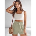 thumbnail image 6 of Women Summer Casual Wide Leg Loose High Waist Drawstring Dressy Shorts 2026 Beach Vacation Clothes Green S, 6 of 7