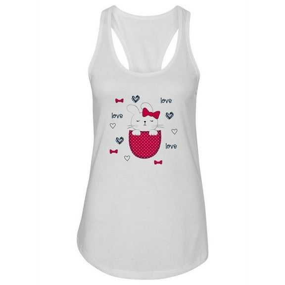 Cute Bunny With Doodles Tank Women -Image by Shutterstock, Female Medium