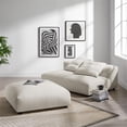 thumbnail image 5 of Maklaine Contemporary Armless Loveseat and Ottoman Set in Salt, 5 of 10