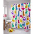 thumbnail image 4 of Easter Shower Curtain Colorful Bunny Shower Curtains for Bathroom Decor Rabbit Bath Curtains Sets for Spring Easter Bathroom Decor Fabric Waterproof Extra Long 72" X 84", 4 of 6