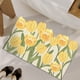 thumbnail image 5 of Felpudo de entrada de poliéster con diseño de tulipán, antideslizante, de doble cara, absorbente de agua y resistente a la suciedad, tapete de bienvenida recortable para entrada de casa, uso en inte, 5 of 5