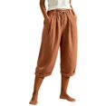 thumbnail image 6 of Linen Capri Pants for Women Wide Leg Summer Capris with Pockets, 2XL, 6 of 6