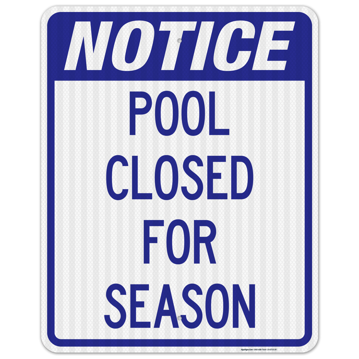 Notice Pool Closed For Season Sign, Pool Sign, 24x36 Corrugated Plastic - image 1 of 1