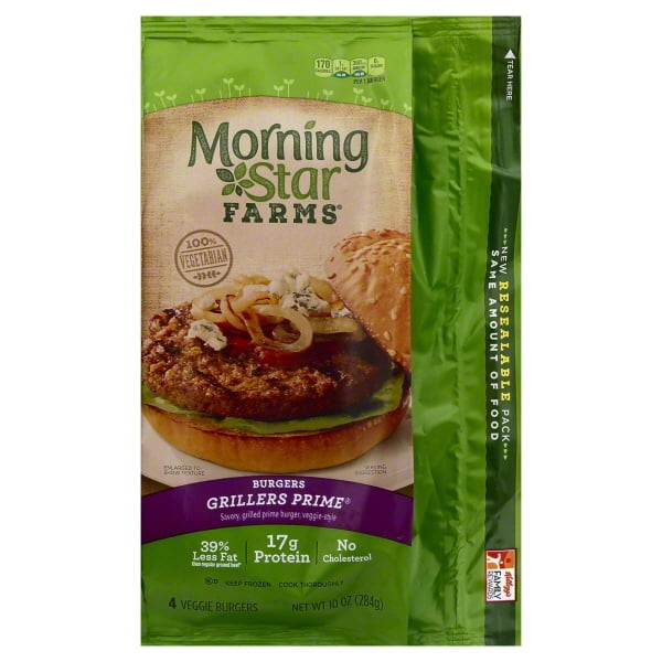 Morningstar Farms Veggie Burgers Grillers Prime 10oz - Walmart.com ...