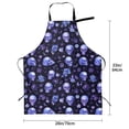 thumbnail image 2 of Kdxio Skull flower leaf purple Apron with Pockets Adjustable Kitchen Aprons for Men Women Waterproof Aprons for Cooking,Drawing,Crafting, Baking Household Cleaning, 2 of 5