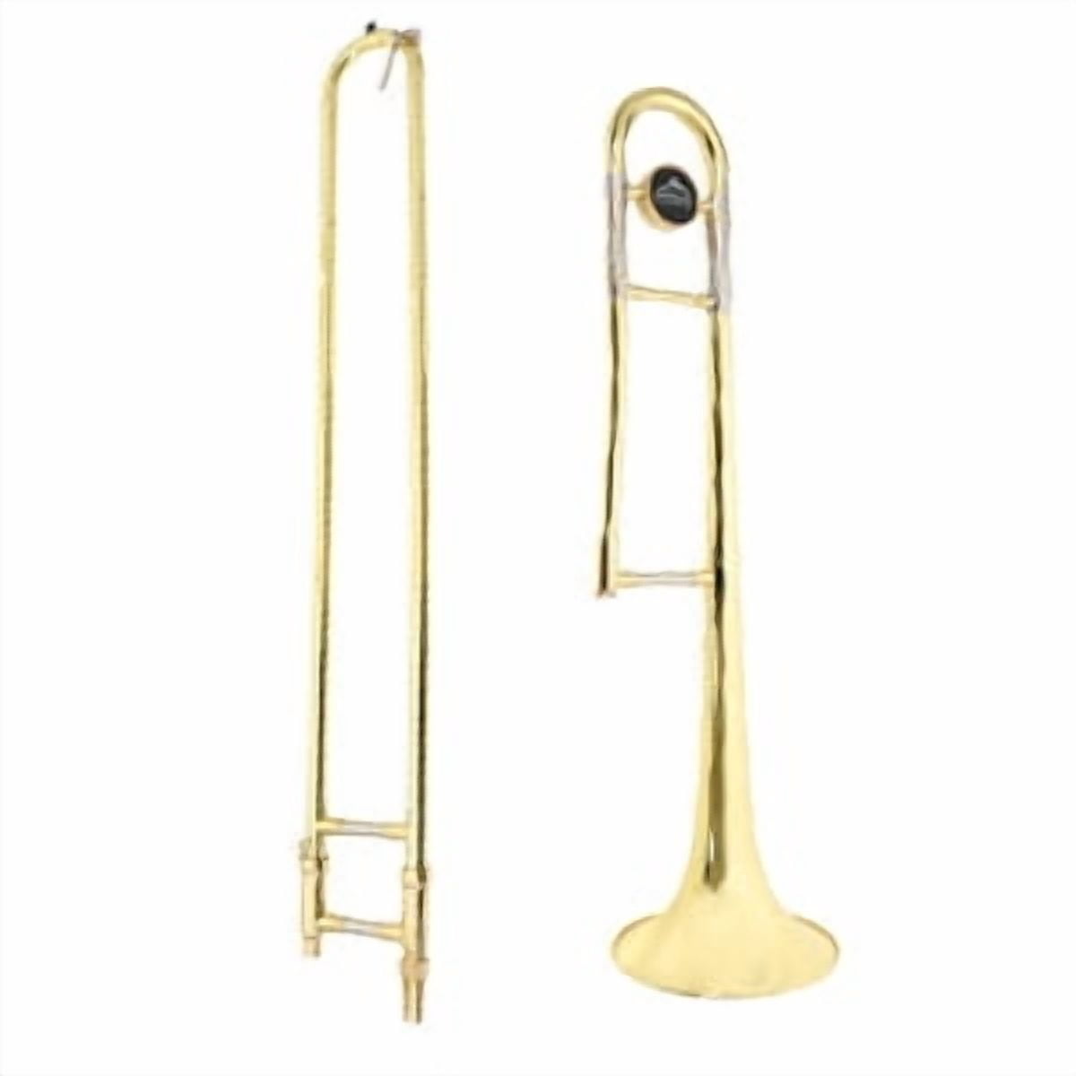 EASTROCK Bb Tenor Slide Trombone Golden B Flat Brass Plated 12.5mm diameter 200mm horn mouth with Hard Case Mouthpiece Gloves
