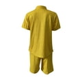 thumbnail image 5 of Honeeladyy Mens Short Sets 2 Piece Outfits Fashion Summer Tracksuits Casual Shirt and Shorts Set #Dd-Yellow-XXXXXL, 5 of 5