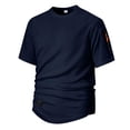 thumbnail image 2 of Antinious Men Solid Round Neck Arm Zip Short Sleeve Loose Daily Casual Tops, 2 of 5