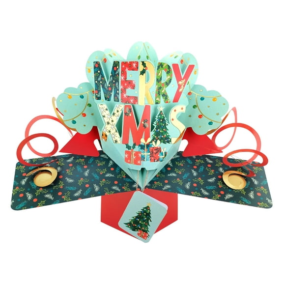 Second Nature Pop Up Christmas Card Merry Christmas Lettering