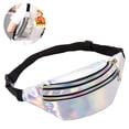 thumbnail image 2 of Holographic Waist Bags Women Banana Fanny Pack Female Belt Bag Geometric Waist Packs Laser Chest Phone Pouch，waist bag multifunctional chest bag one shoulder diagonal outdoor sports waist bag, 2 of 8