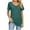 Green, variant on Womens Tops Plus Size Solid Color V-neck Loose T-shirt Blouse Casual Tops Black L