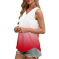 thumbnail image 7 of fatyb Womens Tank Tops V Neck Gradient Lightweight Eyelet Shirts Flowy Loose Summer Sleeveless Blouses, 7 of 7