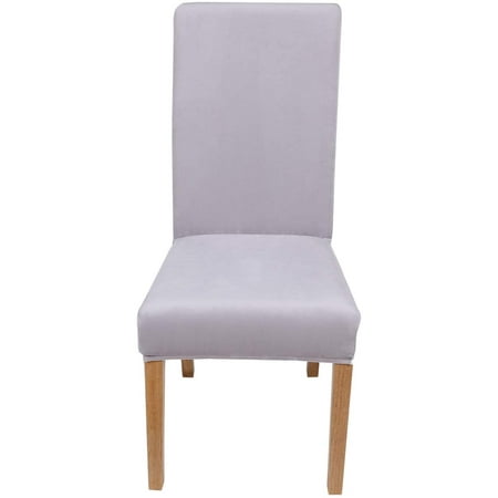 Velvet Stretch Dining Room Chair Covers, Light Grey Chair Covers