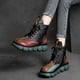 thumbnail image 4 of Botas individuales con plataforma a la moda para mujer, botines bajos con cabeza redonda y cordones de Color británico, estilo otoño, 4 of 4