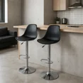 thumbnail image 3 of Silla para Bar y Barra de Cocina con Respaldo y Reposapies de Altura Ajustable Banco Taburete Giratorio con Asiento Acolchado de Diseño Moderno Negro, 3 of 7