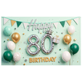 thumbnail image 2 of Elegant Crown Happy Birthday Banner Decorative Milestone 80th Celebration for Birthday Party Event Indoor, 2 of 7
