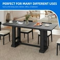 thumbnail image 4 of Dextrus 70" Dining Table for 6–8 People, Farmhouse Rectangular Kitchen Table with Thick Base for Dining Room, Living Room, and Kitchen, Black, 4 of 9