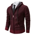 thumbnail image 2 of MuZeFu Men Coats Clearance Rollbacks with Hoods Men's Fashion Casual Solid Color Zipper Pockets Long Sleeve Hooded Casual Outwear Coat, 2 of 4
