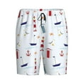 thumbnail image 4 of Fotbe Nautical Lighthouse Sailboat Pajama Shorts for Men, Men's Pajama Bottoms, Sleepwear,Short Pajama Pants-4X-Large, 4 of 9
