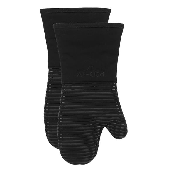 All-Clad Premium Silicone Oven Mitts, 2-Pack, Black