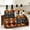 Wood Shelf 2-Tier Brown, variant on Wooden Liquor Bottle Display Shelf, Coffee Syrup Rack Organizer, 2 - Step Countertop Wine Rack, Rustic Mini Bar Cabinet, Home Retro Bar Shelf Stand for Liquor Whiskey, Spirits (Black)