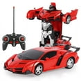 thumbnail image 2 of Rc Cars and Trucks Remote Control Cars 2In1 Transformation Robots Toy Deformation Toys RC Sports Car Vehicle Model Electric Car Yellow Car, 2 of 6