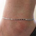 thumbnail image 3 of Simple Woman Anklets Casual/Sporty Golden Silver Color Chain Women 14K Yellow Gold Ankle Bracelet Jewelry, 3 of 6