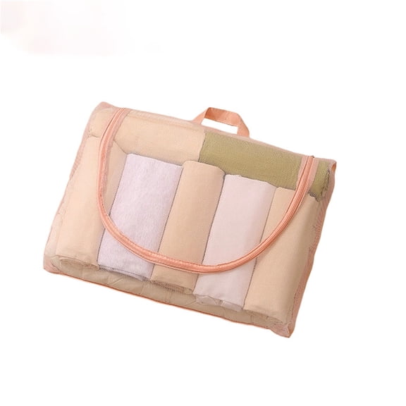 Leodye 1PCS Transparent Mesh Clothing Storage Bag Portable Dustproof Organizer for Travel Luggage & Household Garment Classification -19.29 × 13.39 in