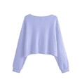 thumbnail image 5 of DISKEBUISS Women's Waffle Knit Cropped Sweater Long Lantern Sleeve V Neck Loose Fit Pullover Tops for Fall Casual, 5 of 8