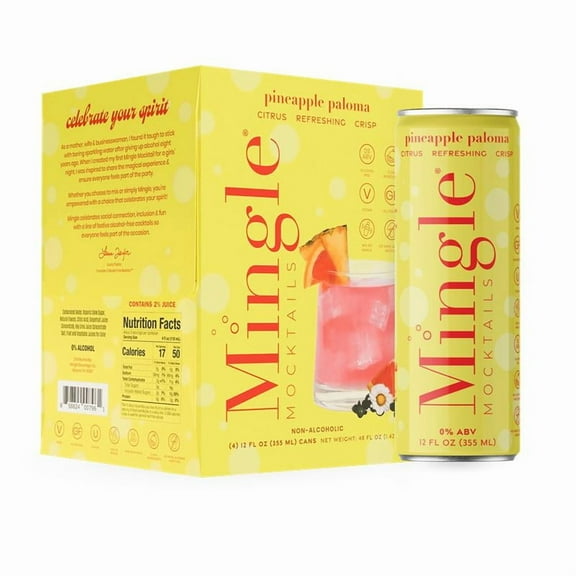 Mingle Non-Alcoholic Pineapple Paloma Mocktails 4 - 12 fl oz Cans