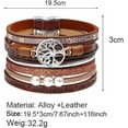 thumbnail image 3 of Tree of Life Leather Bracelets for Women.Colorful Multi-Layer Wrapped Wristband Bracelets for Women,Birthday Easter Basket Stuffers Jewelry Gifts for Teens Girls (Brown), 3 of 4