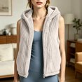thumbnail image 2 of Puntoco Women's Striped Fleece Hoodie Warm Fleece Jacket Loose and Fleece Beige M, 2 of 8