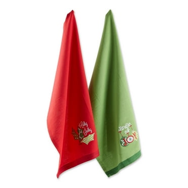 DII Modern Cotton Jingle For Joy Dishtowels in Multi-Color (Set of 2)