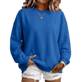 thumbnail image 3 of Fall Sweatshirts for Women Casual Crewneck Long Sleeve Cute tops Oversized Pullover Solid Color Loose Fashion Sweatshirts, 3 of 6