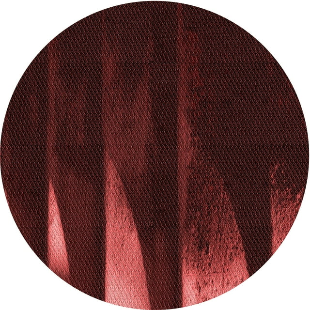 Ahgly Company Tapis Rond Lavable en Machine Intérieur Transitionnel Rouge Écarlate Foncé, 7 Pieds Rond