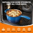 thumbnail image 4 of Daluvenix Enameled Cast Iron Sauce Pan, 2qt Round Sauce Pot with Lid, Mini Dutch Oven Enamel Saucepan for Cooking Pasta Sauce, Marinate, Cook, Refrigerate and Serve, Blue, 4 of 8