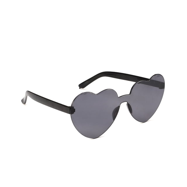Gafas de Sol Qarigey en Forma de Corazón de Melocotón Lentes Gris Oscuro