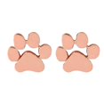 thumbnail image 1 of 1 pair of Women's Lovely Stud Earrings Dog Cat Footprint Earrings Brass Electroplate Ear Studs Jewelry (Rose Golden), 1 of 2