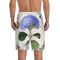 thumbnail image 3 of Daiia Vintage Flower Mens Woven Stretch Pajama Short,Short Pajama Pants-Small, 3 of 9