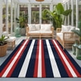 thumbnail image 2 of Area Rugs 5'x7', Red Navy Blue Striped Carpet Runner Indoor Outdoor Rugs Home Decor Aesthetic, Contemporary Minimalist Aesthetic Non Slip Mats Washable Accent Rug for Living Room Bedroom, 2 of 8