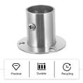 thumbnail image 6 of Qijita 4pcs Stainless Steel Closet Pole Sockets Wardrobe Flange Rod Support Holders, 6 of 6