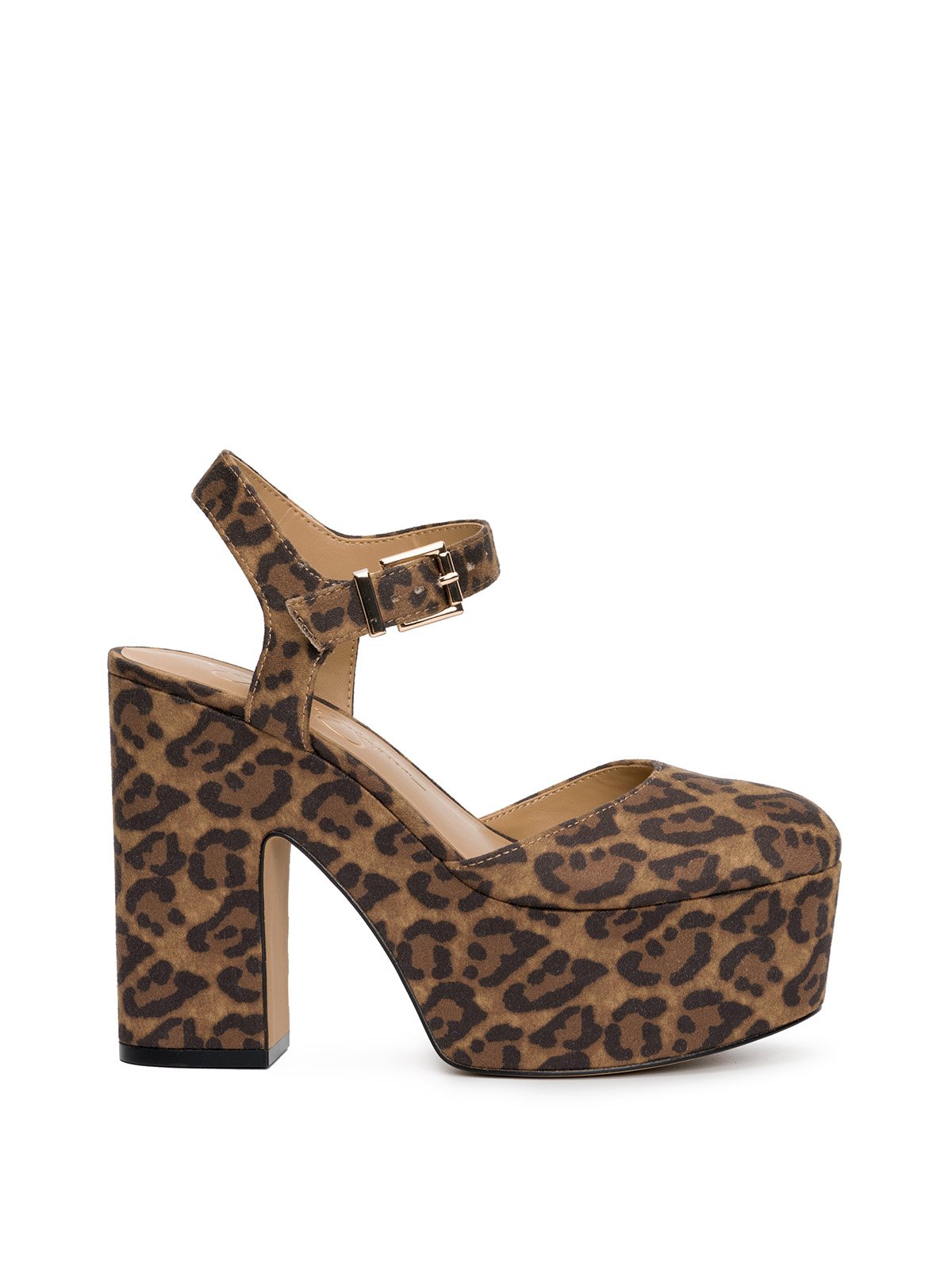 leopard block heels closed toe