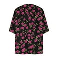 thumbnail image 5 of Boho Floral Cardigans for Women 3/4 Sleeve Summer Lightweight Kimonos Cardigan Draped Open Front Casual Flowy Cover Ups Shirts Multicolor L, 5 of 5