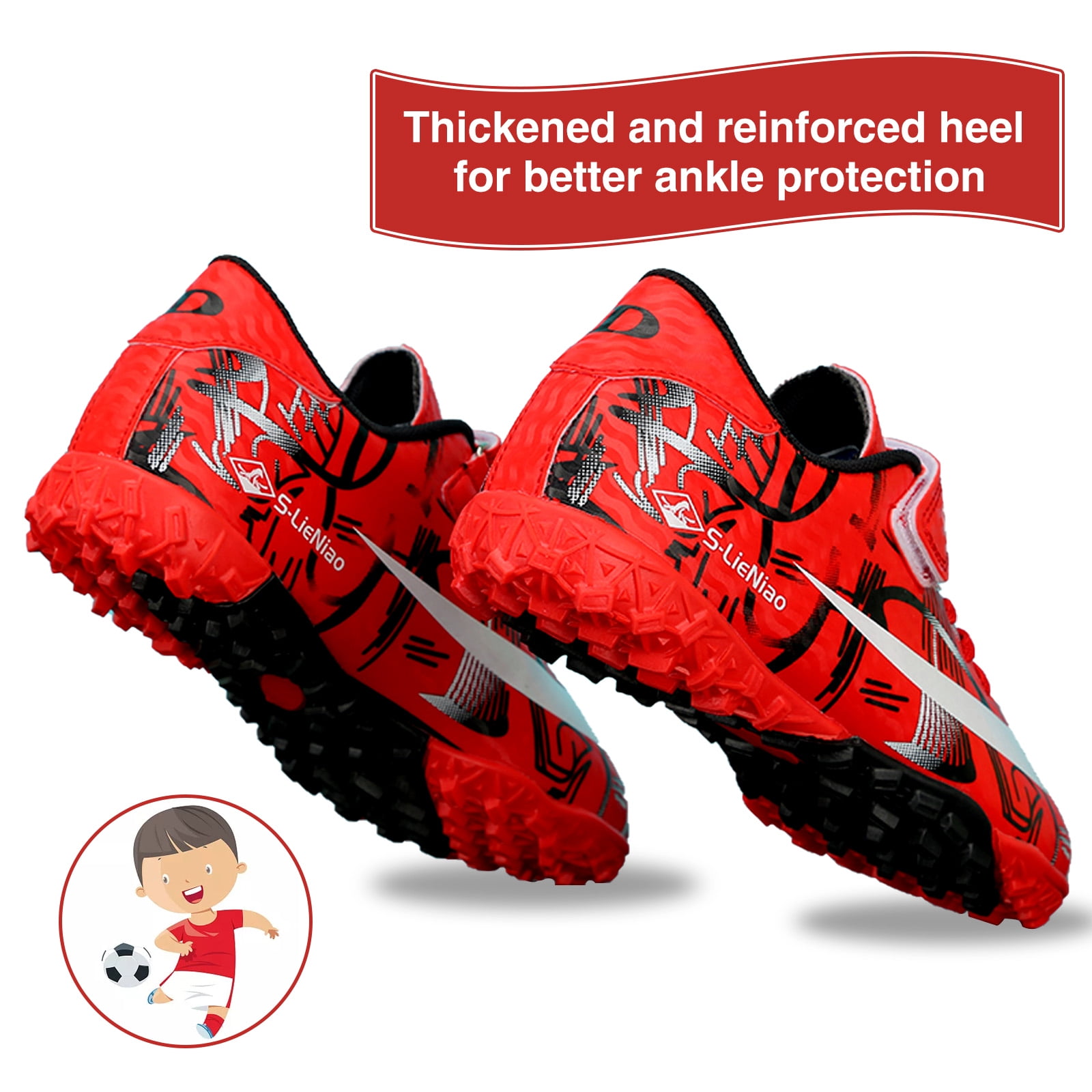 Kids Soccer Cleats Boys Girls Athletic Football Shoes Teenager Outdoor Anti SlipTurf Soccer Shoes