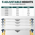 thumbnail image 3 of Adjustable Height Portable Carbon Steel Welding Table and Work Bench, 17 x 66 inch Tabletop, Folding Legs, Carrying Handle, and Cord Minder, 3 of 11