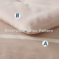 thumbnail image 5 of U by Bedsure Bed in a Bag King Size 7 Pieces, Dusty Pink White Striped Bedding Comforter Sets All Season Bed Set, 2 Pillow Shams, Flat Sheet, Fitted Sheet and 2 Pillowcases, 5 of 6