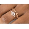 thumbnail image 4 of Womens Fashion Copper Ring, Rattan Pattern Electroplated Geometric Design, Rose Gold Temperament, Sizes 6-10, 4 of 5