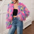 thumbnail image 3 of cocolona Womens Cropped Coat Fuzzy Long Sleeve Crew Neck Jacket Winter Warm Trendy Outfits, 3 of 6